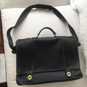 Vintage coach leather briefcase black